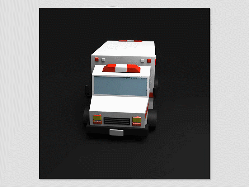 Ambulance 3d art 3d artist ambulance ambulancia blender design low poly lowpoly lowpolyart turntable