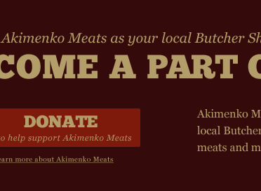 Akimenko Meats butcher cream red serif slab serif somerville ma