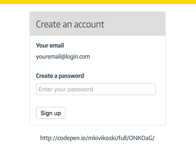Create Account - Show/Hide Password (working code in low fi) create account login low fidelity password password ux