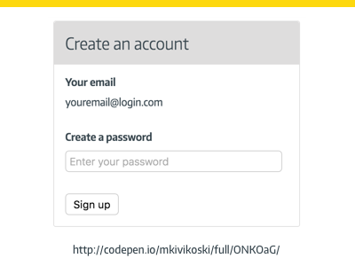 Create Account - Show/Hide Password (working code in low fi)