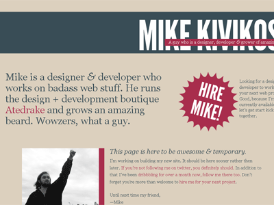 Dribbble Combo awesome hire mike red type