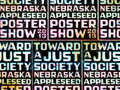 Toward A Just Society logo poster texture tiled type