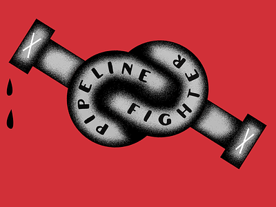 The End of New Pipelines grit illustration oil pipeline protest