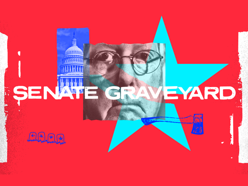 Senate Graveyard america design grave illustration politics red senate star