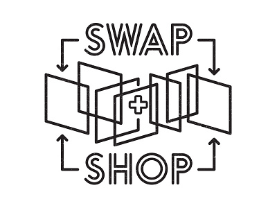 SWAP + SHOP arrows art community identity logo