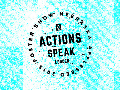 Actions Speak Louder brand community event logo poster stamp texture