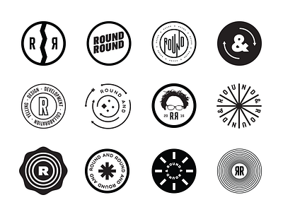 12 Logos black and white brand circles coworking design round seals