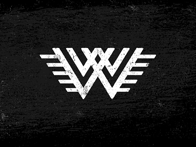 Wings Wings Wings black and white grit logo w