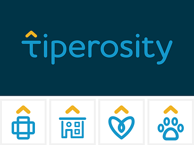 Tiperosity Logo + Icons brand health home icons knowledge logo love pets startup tech tips