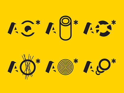AO Brand Attributes architects asterisk brand circles dimensional identity yellow