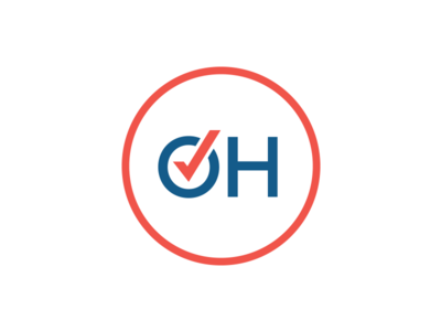 O - HI - VOTE brand circle gotv logo ohio politics red white blue vote