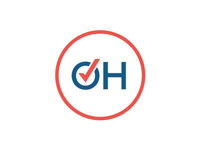 O - HI - VOTE brand circle gotv logo ohio politics red white blue vote