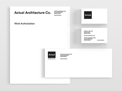 Actual Architecture Co. architecture brand business card design letterhead logo stationary