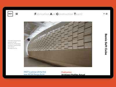 FACT Lab architechture brand gif instagram scroll ui university web design
