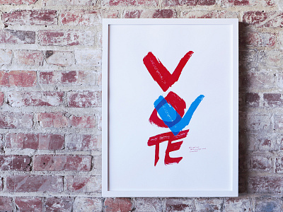 VOTE Blue! democracy gotv politics poster print red white and blue screenprint typography