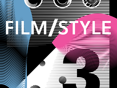 Film/Style 3 black and white cinema eye film line art pink poster