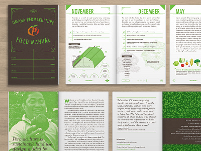 Permaculture Field Manual community diagrams graphic design green layout manual midwest nonprofit sustainability vegetables woodcut