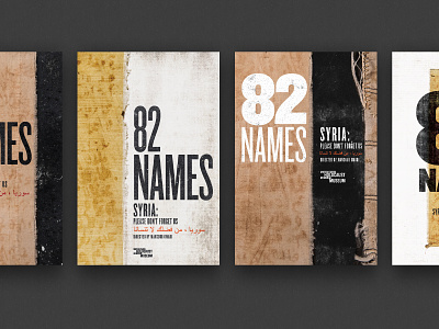 82 NAMES graphic design knockout poster syria texture type war