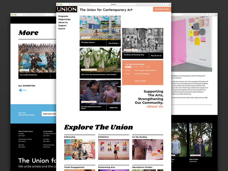 Union Web brand community exhibition flat design nonprofit social justice ui ux web design