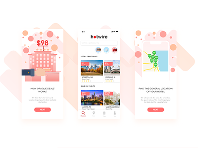 Hotwire App Onboarding | Concept Project app concept concept app expedia hotwire iphone mobile mobile app design onboarding ui ux design