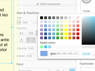 proto.io colour picker dashboard product proto.io prototype tool ui webapp