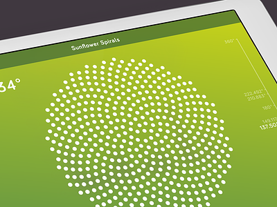 Incredible Numbers - Sunflower Spirals app interface ios ipad iphone mobile touch press ui