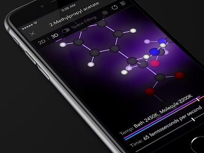 Playing with molecules app dashboard iphone mobile product simulator tool ui