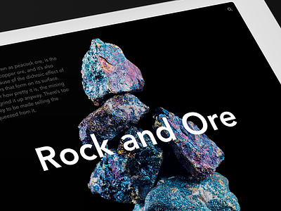 Rock and Ore app dashboard iphone mobile product simulator tool ui