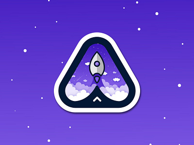 Rocket Ship Sticker design identity illustration logo a day logo design rocket space vector