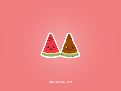Smile now, cry later. illustration illustrator motivational poster posteraday quote sticker vector watermelon