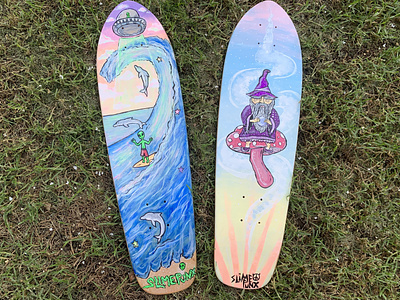 Skateboard Deck Paintings acylic acylic paints board design graphic design illustration painting skateboard art skateboard design