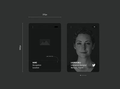 Profile cards UI design flat ui ux vector