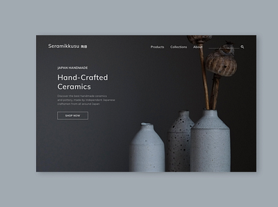 ceramics e commerce website design e commerce landing page concept minimal ui ux vector web web design