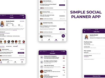 Social Planner App planner social social app ui ux