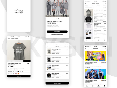Oxygen Clothing App app clothing clothing app design design app fashion app mobile app design ui ux