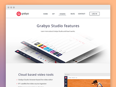 Studio Features dashboard features grabyo page studio