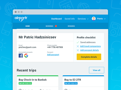 My Account account airportr