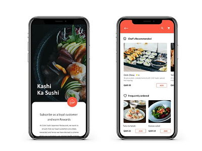 Sushi restaurant mobile app appdesign sushi designdaily foodmenu homepage listings menu mobileapp sushiapp sushirestaurant ui uidesign uidesigner ux uxdesign uxdesigner
