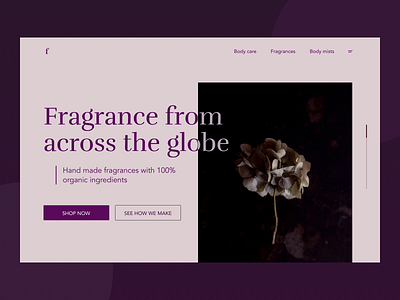 Fragrance website - homepage