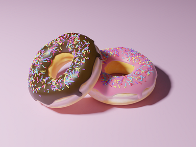 Donut 3d blender donut food graphic design