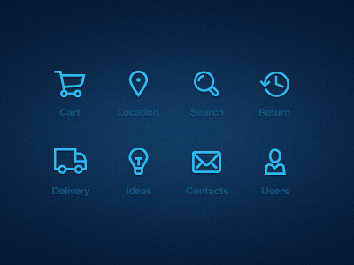 Outline Iconset blue contacts delivery icons outline search shopping users
