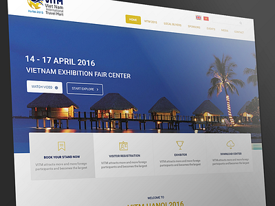 Exhibitor re-design blue clean exhibition exhibitor gold re design
