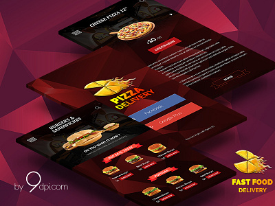 Deliverista android application deliver deliverista delivery design fast flat food ios mobile polygon
