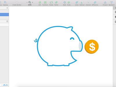 Saving money coin gold icon line money outline pig saving