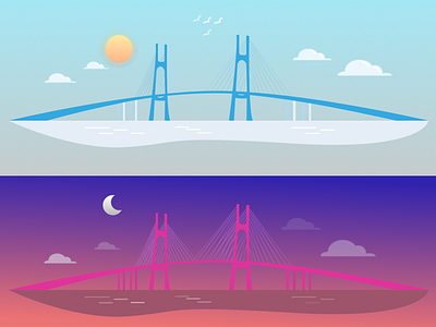 Phu My bridge bridge illustrator phumy sketch sky vector