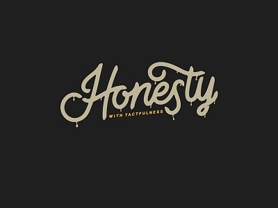 Honesty with tactfulness branding calligraphy clothing monoline typography design digitalart lettering logo script typography vector