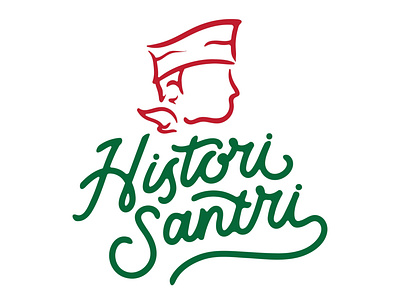 histori santri calligraphy design lettering typography vector