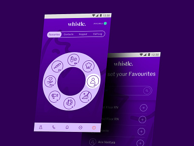 Whistle App – User Interface android android app app app mobile mobile mobile app purple ui ui ux uiux
