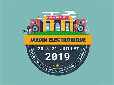 Jardin electronique adobe art bordeaux design flat flat design illustration illustrator logo music