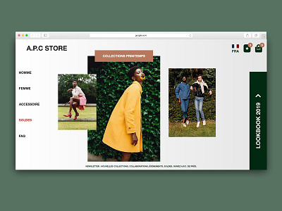 A.P.C Store Interface adobe animation app branding design flat flat design icon identity illustration illustrator interface logo typography ui ux vector web website white